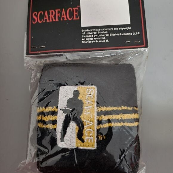 Mens Scarface Movie Comes with 2 Wrist Sweat Band .Vintage 2003 Yellow/Black NWT - Picture 4 of 4